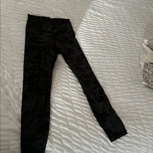 Lululemon Green and Black Camouflage Leggings